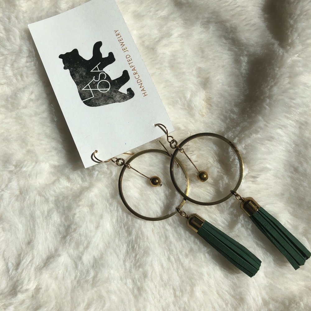 3 for $25 - Leather tassel earrings